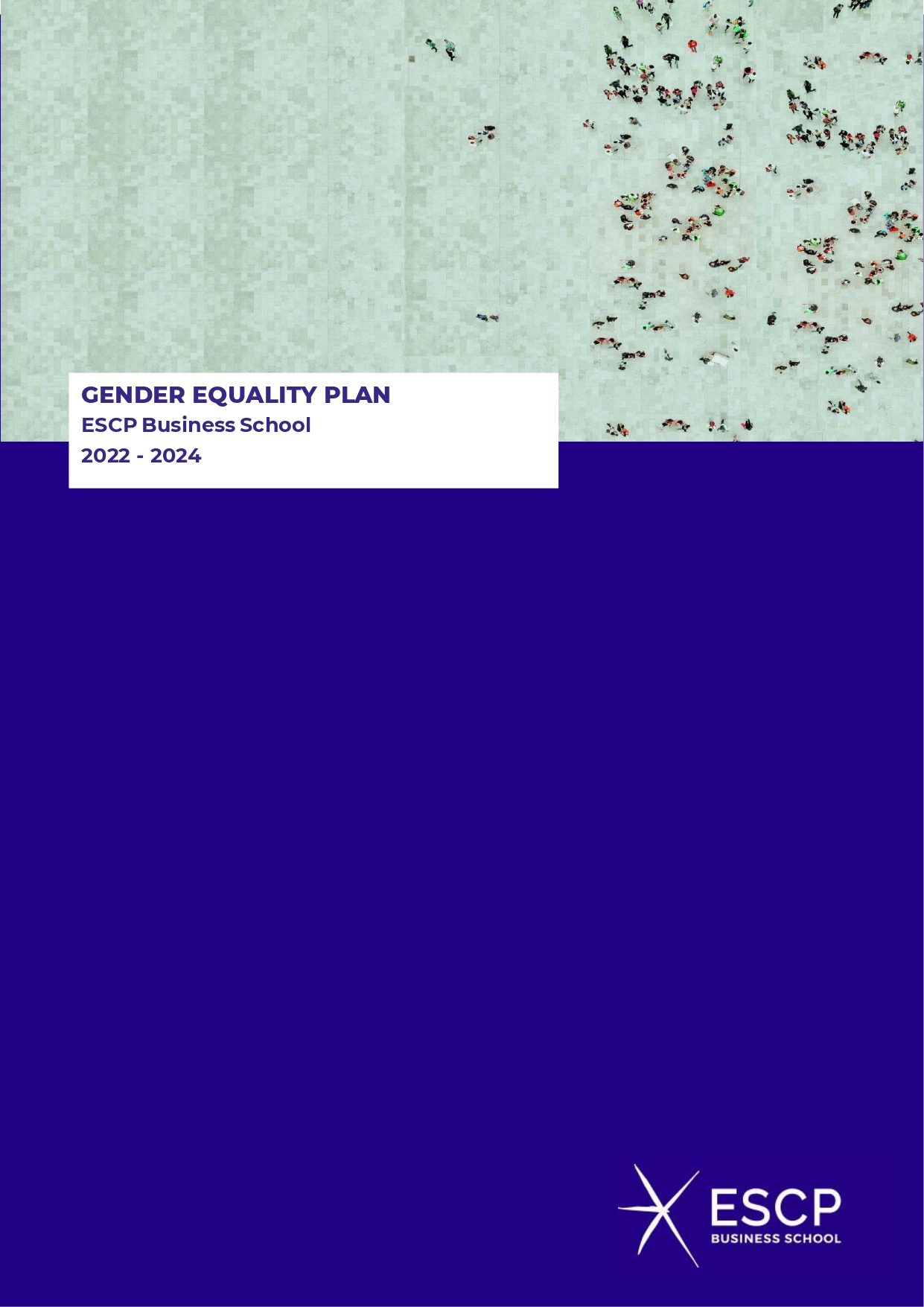 Gender Equality Plan, cover, ESCP Business School