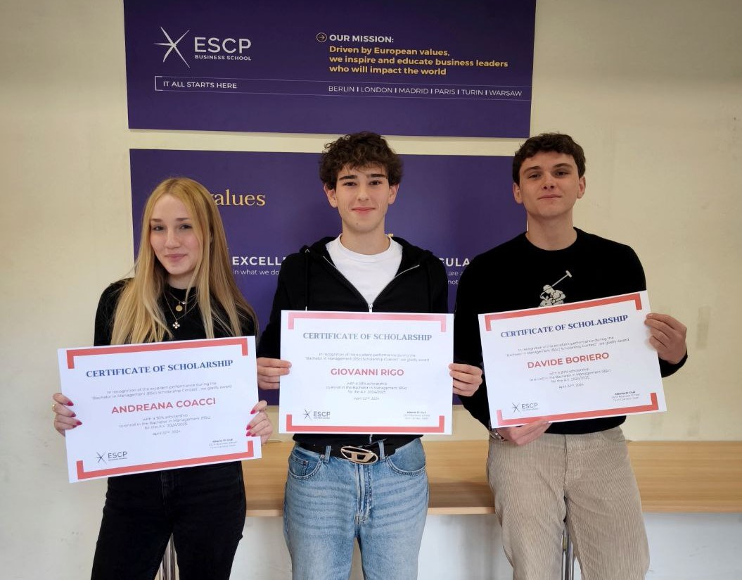 the winners of the competition: Giovanni Rigo, Andreanna Coacci and Davide Boriero